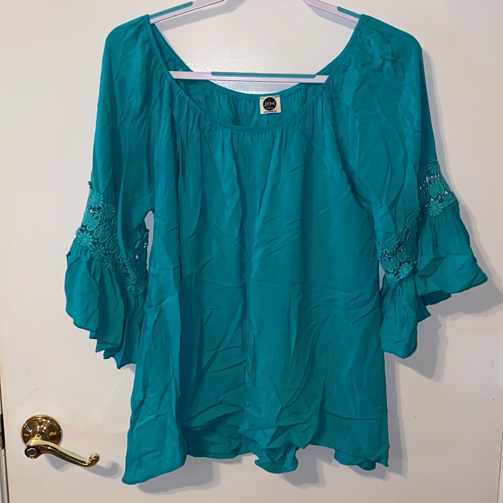Teal Flowy Top